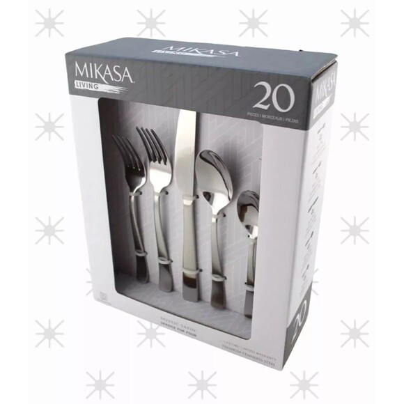 MIKASA Stainless Flatware Mystic Satin 20 Pc Service For Four Premium New In Box - Picture 3 of 7